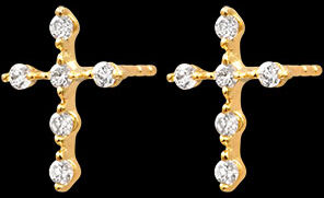 Edenly Kreuz-Ohrringe â€“ 9-karÃ¤tiges Gelbgold und synthetische Diamanten