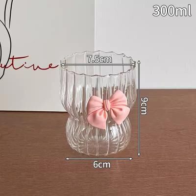 Multicon Wholesale Hub Creative Wave Shape Iced Coffee Tumbler Cup, Transparent Drinking Glass, Ripple Water Juice Milk Tea Mug s6