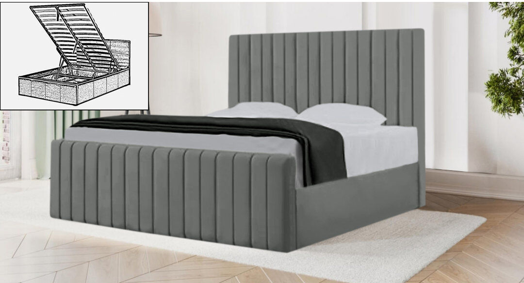 Brayden Studio Sophia Storage Bed Chrome Double (4'6)