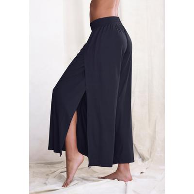 Haremshose LASCANA, Damen, Gr. 52/54, N-Gr, schwarz, Single Jersey, Obermaterial: 93% Polyester, 7% Elasthan, unifarben, Hosen Haremshose, mit überlappenden Seitennähten