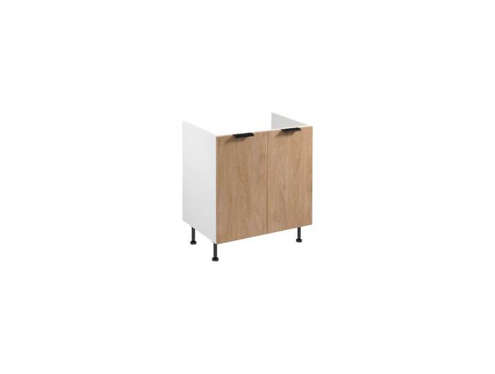 ROYAL24_MARKT Spülenunterschrank - Ein wichtiges Stück für Ihre Küche (Küche Spülenunterschrank, 1-St., Premium -Sorento Weiß Sonoma Eiche -D80Z) Beste – Elegant – Perfekt.