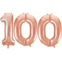 XL Folienballon roségold Zahl 100