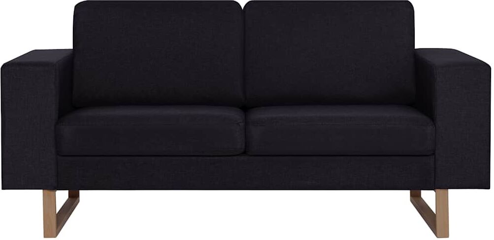 vidaXL Canapé à 2 places Tissu Noir