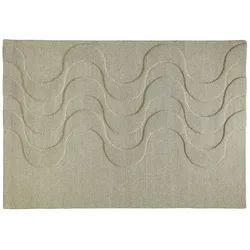 Handtuft-Teppich  Flow , beige , Wolle , Maße (cm): B: 120
