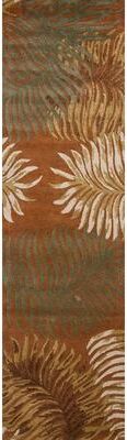 Domani Camila Tropical Rust Fern Hand-tufted Wool Area Rug