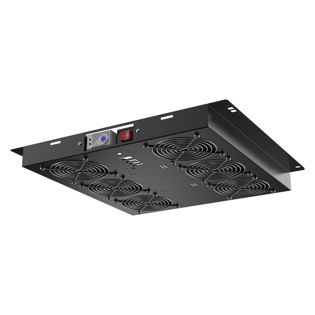 Rockstable 1HE 19 Zoll Rack Lüftereinheit mit 6 Lüfter - manuelleTemperatursteuerung|RSPL19-FT6 (RSPL19-FT6)
