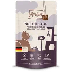 MJAMJAM Quetschies PUR 125g Beutel Katzennassfutter 12 x 125 Gramm köstliches Pferd pur