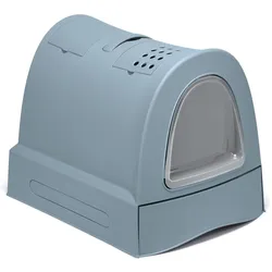 IMAC Kattenbak Zuma 2Nd Life Met Schuiflade Avio Blauw - 40X56X42,5 Cm (Katzenklo geschlossen), Katzenklo