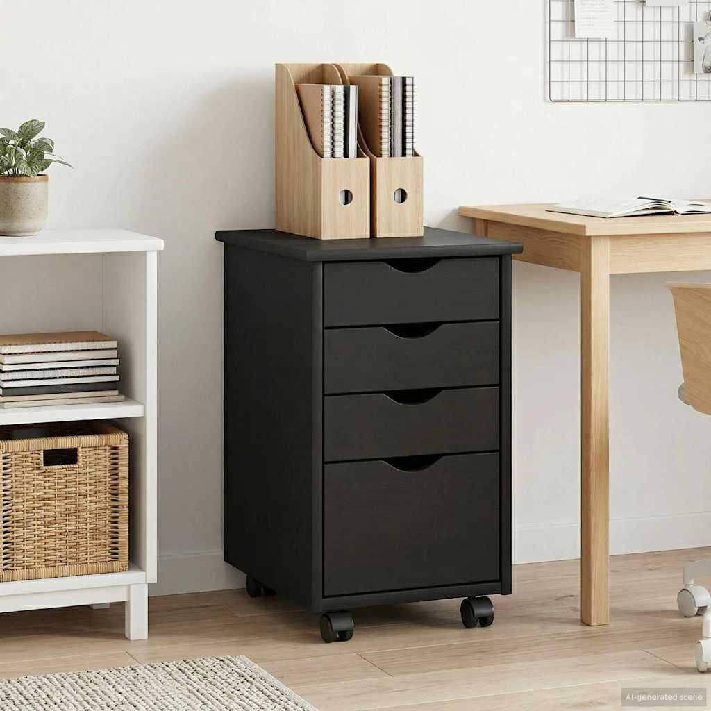 Brambly Cottage Solid Wood Standard Accent Chest Grey 56cm H X 34cm W X 39cm D