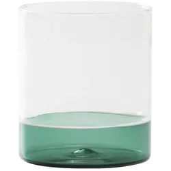 Zafferano Filo Bianco 4er-Set Trinkgläser aus mundgeblasenem Borosilikatglas, klar und seegrün, Murano Incalmo Design für den täglichen Gebrauch