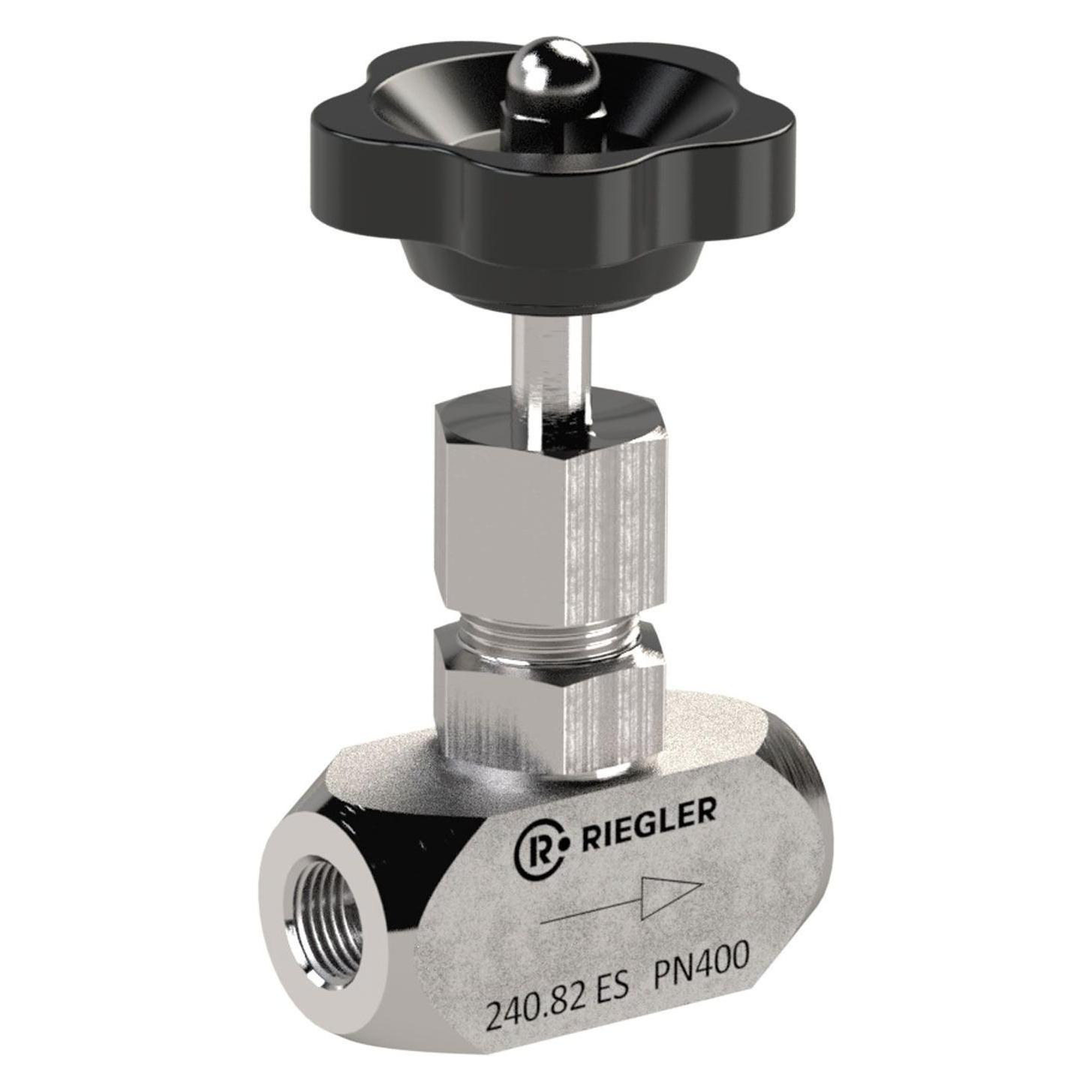 Riegler Nadelventil, Edelstahl 1.4571, G 3/4, DN 10, PN max. 400 bar (240.85 ES)