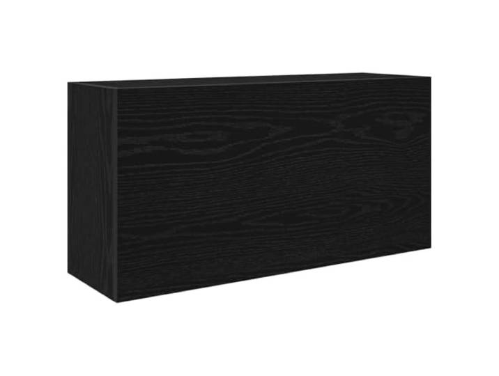 Helloshop26 Multifunktionaler Wandschrank, minimalistisches Design, Badezimmer, 80 x 25 x 40 cm, aus Holz, schwarz, 02_0051278