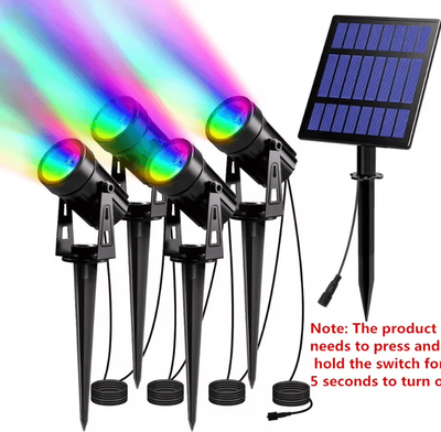 Inspire Curations Aluminum Solar Spotlight Outdoor IP65 Waterproof Solar Landscape Garden Tree Light rgb 4