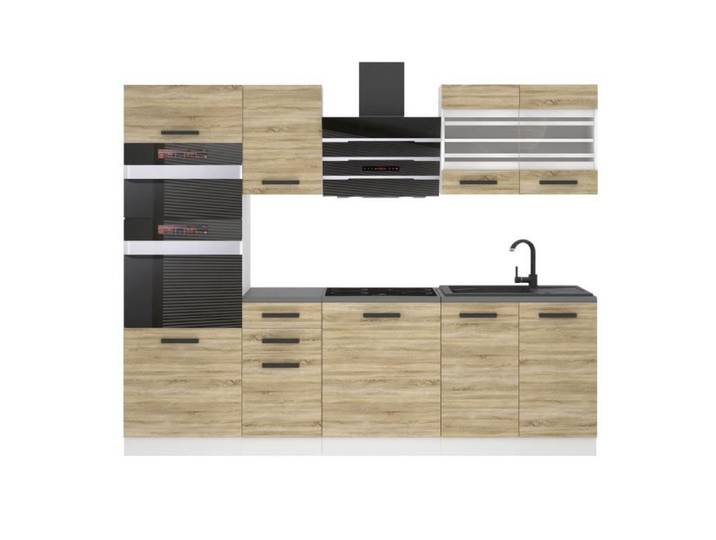 Cuisine Complète - B BELINI GROUP - Modèle TRACY - Chêne Sonoma - 240 cm - Design Contemporain