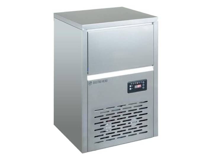 GastroHero Vollwürfel Eisbereiter, 40kg/Stunde, 230 V, Edelstahl VWEB-ECO40 10 kg Vorratsbehälter, produziert Eiswürfellagen mit Sollbruchstellen, ca. 22 mm Kantenlänge, luftgekühlt