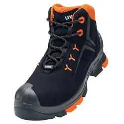 uvex 2 Sicherheitsschuh S3 Stiefel Velours schwarz/orange 49 - 6509249 - schwarz/orange