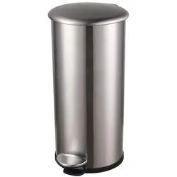 Helit Tretabfallsammler "the zinc" 12 l D211xH423mm Edelstahl silber, Abfalleimer, Silber