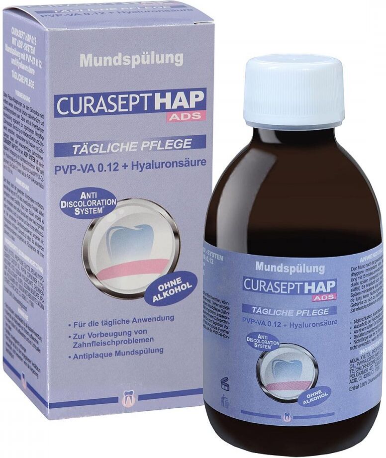 Curasept HAP012 PVP-VA 0,12+Hyaluron Mundspülung Tägliche Pflege 200ml