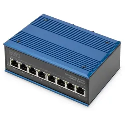 Digitus 8 Port Gigabit Ethernet Netzwerk PoE Switch, Industrial, Unmanaged