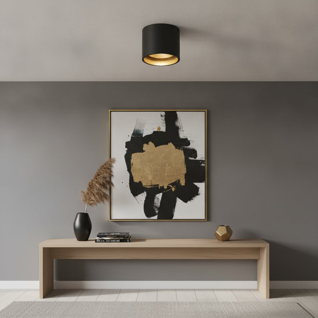 Artdelight Orleans Led plafondspot - Zwart/Goud - Modern aluminium