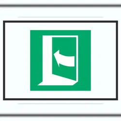 HB-Druck Tür öffnet durch Drücken auf der linken Seite Symbol A3 (297x420mm) Schild