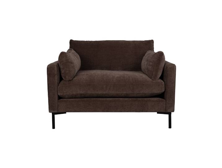 Loveseat 1,5 places en tissu marron foncé Summer