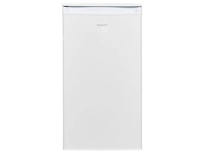 Exquisit KS85-V-091E Kühlschrank Weiss - 75 Liter Mini-Kühlschrank 45cm Kompaktes Standgerät mit LED-Innenbeleuchtung, Glasablagen und stufenloser Temperaturregelung für Single-Haushalte.