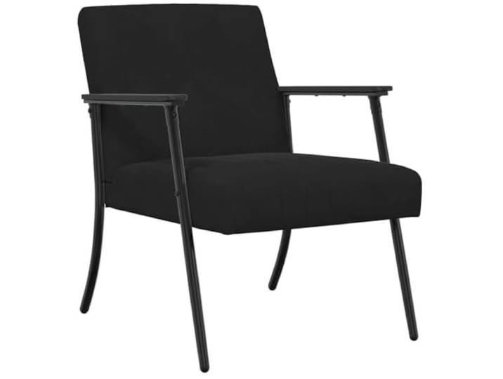 Sessel Schwarz Samt mit Schaum, Modern für Wohnzimmer und Schlafzimmer Weicher Samt, Schaumstoff-Unterstützung, haltbarer Rahmen, elegantes Design, leicht zu pflegen