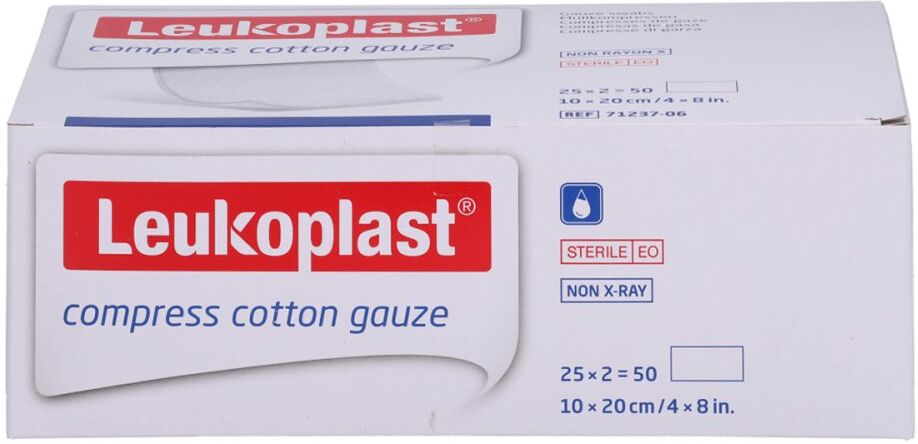 Leukoplast Compress Cotton Gauze St.10x20cm 8f 25X2stk