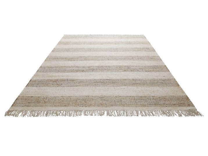 Teppich GREEN LOOOP Virgil , braun (sand beige,sand beige), B:200cm H:4mm L:290cm, Jute, Teppiche, Teppich, Naturfaser Teppich aus 80% Jute 20% Baumwolle, mit Fransen, Wohnzimmer