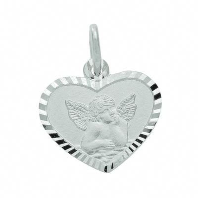 Kettenanhänger ADELIA´S "Medaille Amor 585 Weißgold ( 14K )", silber, Schmuckanhänger, Damen, Gold, Kettenanhänger, Goldanhänger Amor