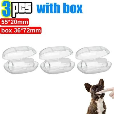 Uplifted Finds Silicone Soft Pet Finger Cuff Toothbrush Fleet 3 Pcs With Box
