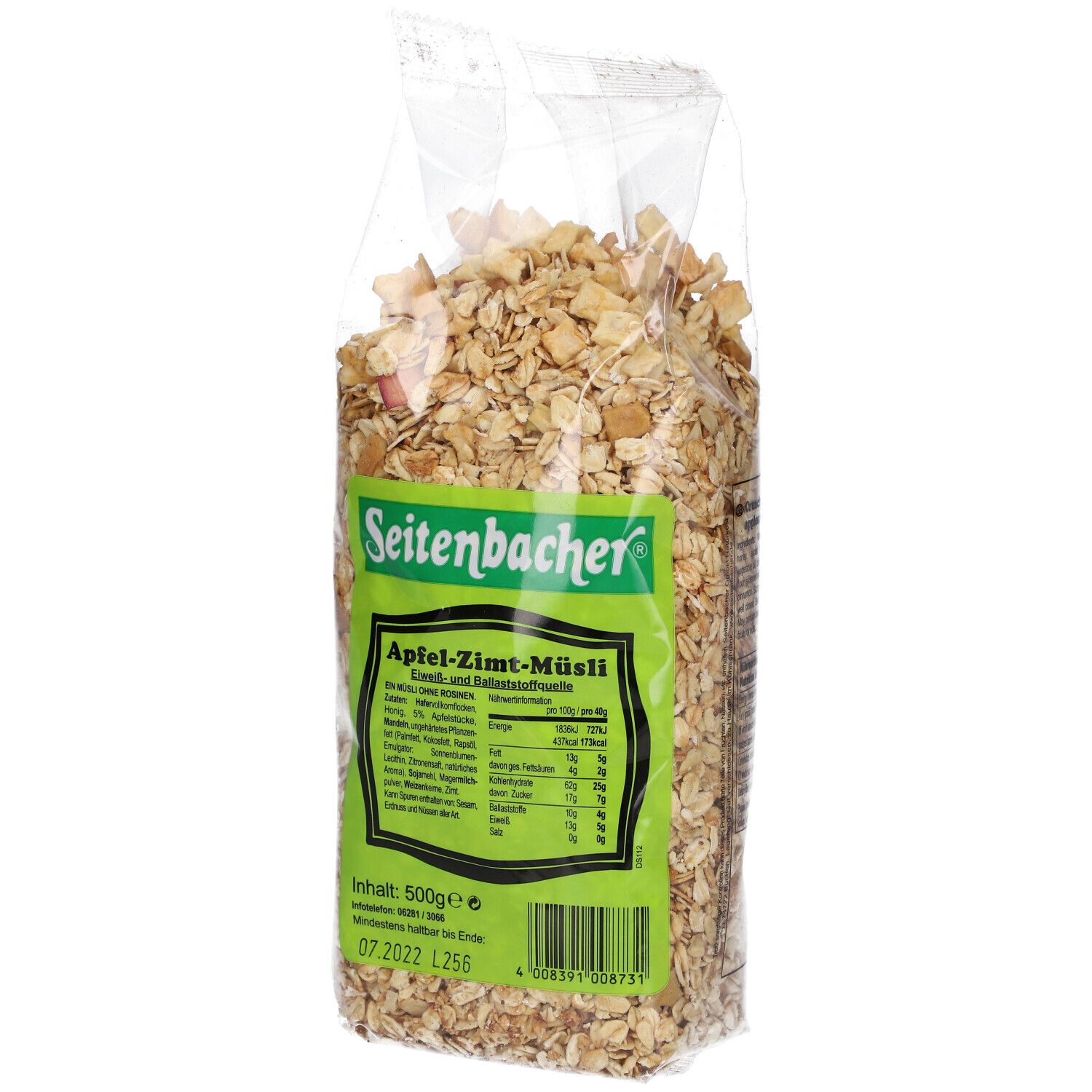 Seitenbacher- Müsli Apfel-Zimt 500 g