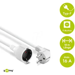 GOOBAY 93089 - Verlängerung Schutzkontakt, 10 m, weiß