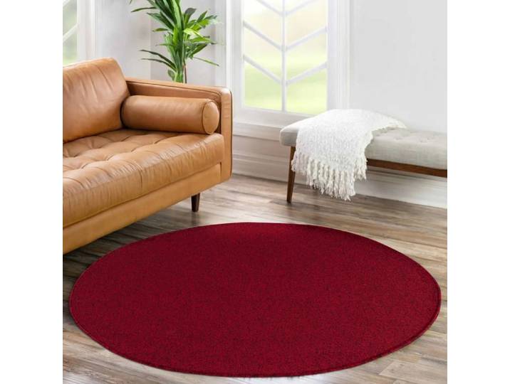 Tapis Salon Moderne - Onirique - Rouge - 160 cm Rond - 100% Polypropylène - CARPETTEX