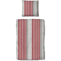 Traumschlaf, Bettwäsche, Mountain Stripe Berry (Bettwäsche Set, 80x80 cm)