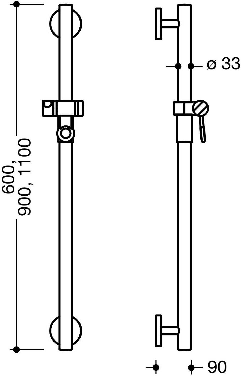 HEWI System 800K Brausehalterstange