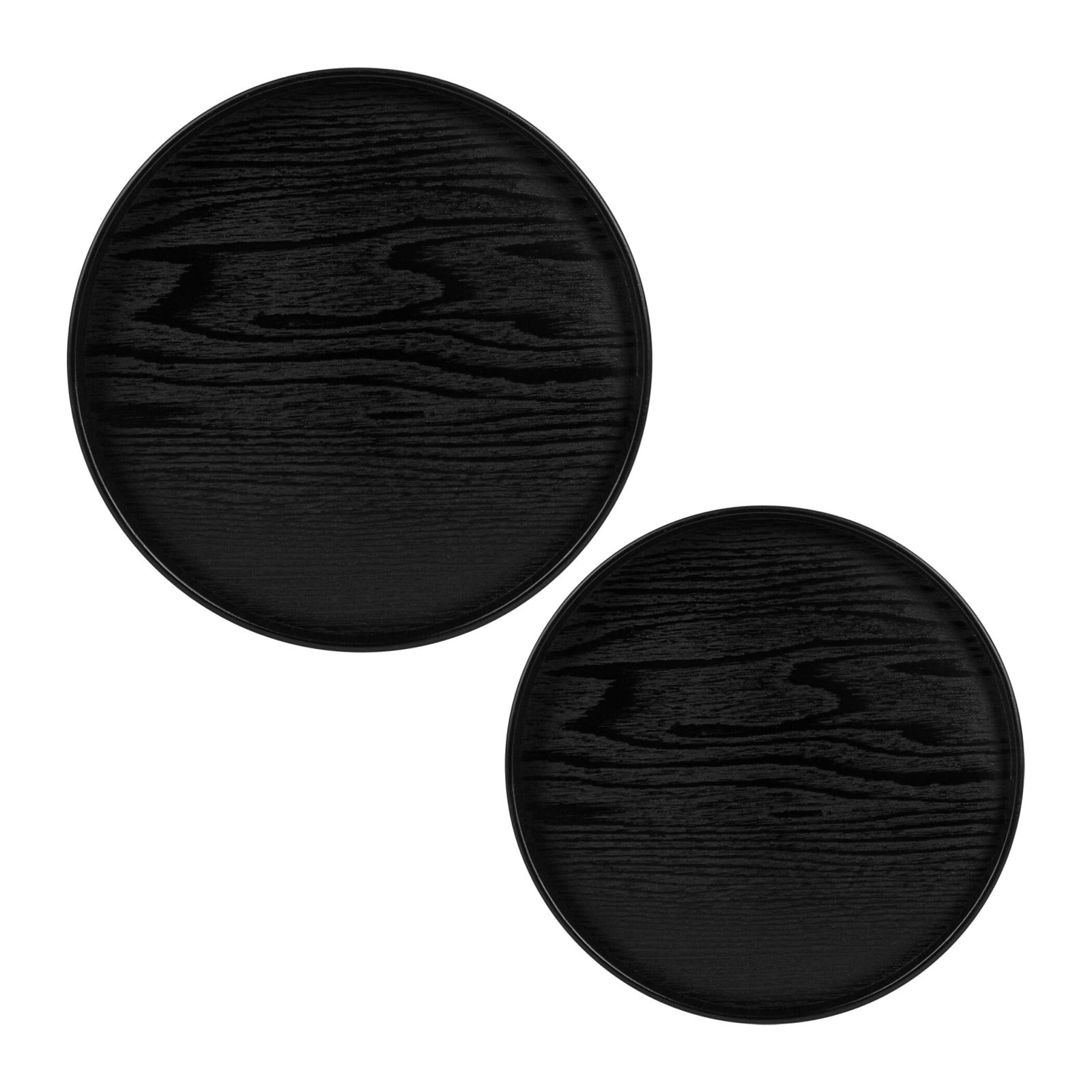QUVIO Houten dienblad rond - 2 stuks - Breedte: 24 cm en 27 cm