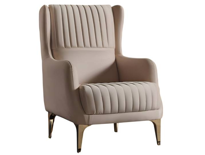 Xlmoebel Loungesessel Beiger Sessel mit hochwertigem Textilbezug und elegantem Design (Sessel), Hergestellt in Europa