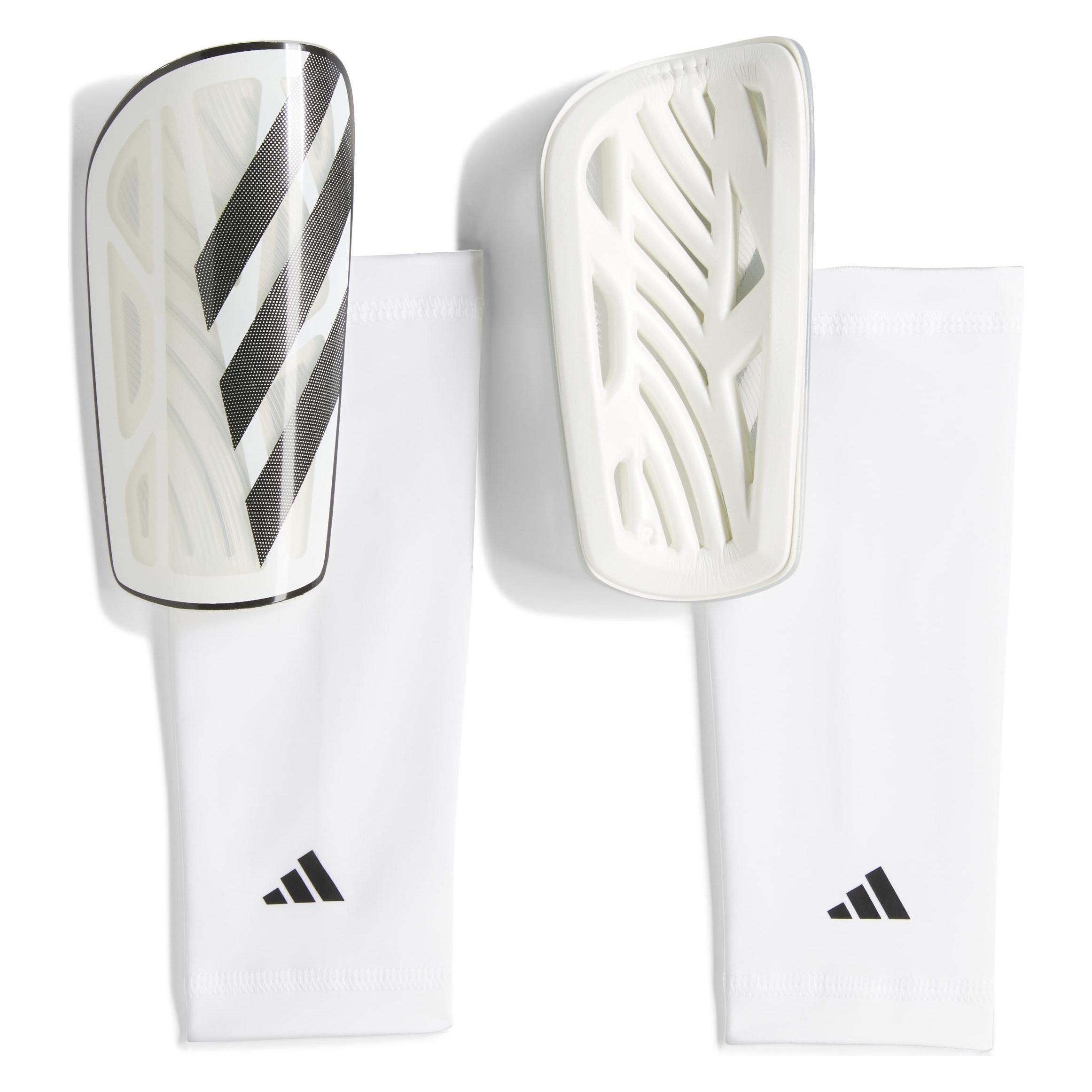 Adidas Unisex TIRO SHINGUARD League, White/Black/Silver Metallic, M (M) (IQ4040)