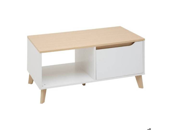 Table basse Luma rectangulaire 48x90cm blanc - 5five