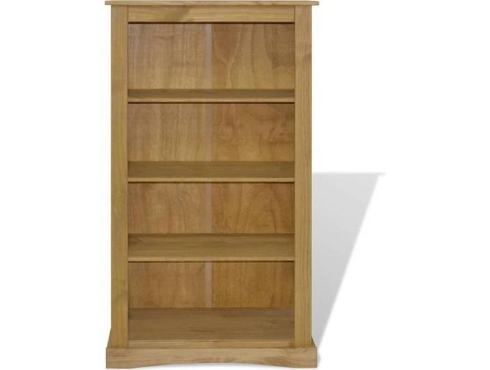 Bibliothèque en pin mexicain Corona Range 4 niveaux - HILILAND - Marron
