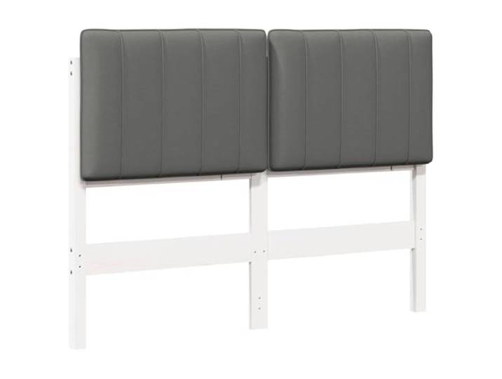 KTHLBRH Gepolstertes Kopfteil weiß und hellgrau 120 cm Kiefer massiv Massives Kiefernholz, minimalistisches Design, Rückseite veredelt, einfache Reinigung, vielseitige Verwendung im Innenbereich