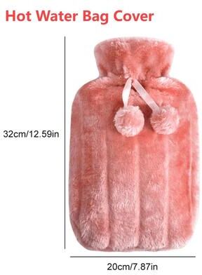 Uplifted Goods Plush Hand And Feet Warmer Hot Water Bottle With Protective Cover plush Pink