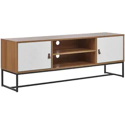 TV-MÖBEL Heller Holzfarbton/Weiß/Schwarz Nueva