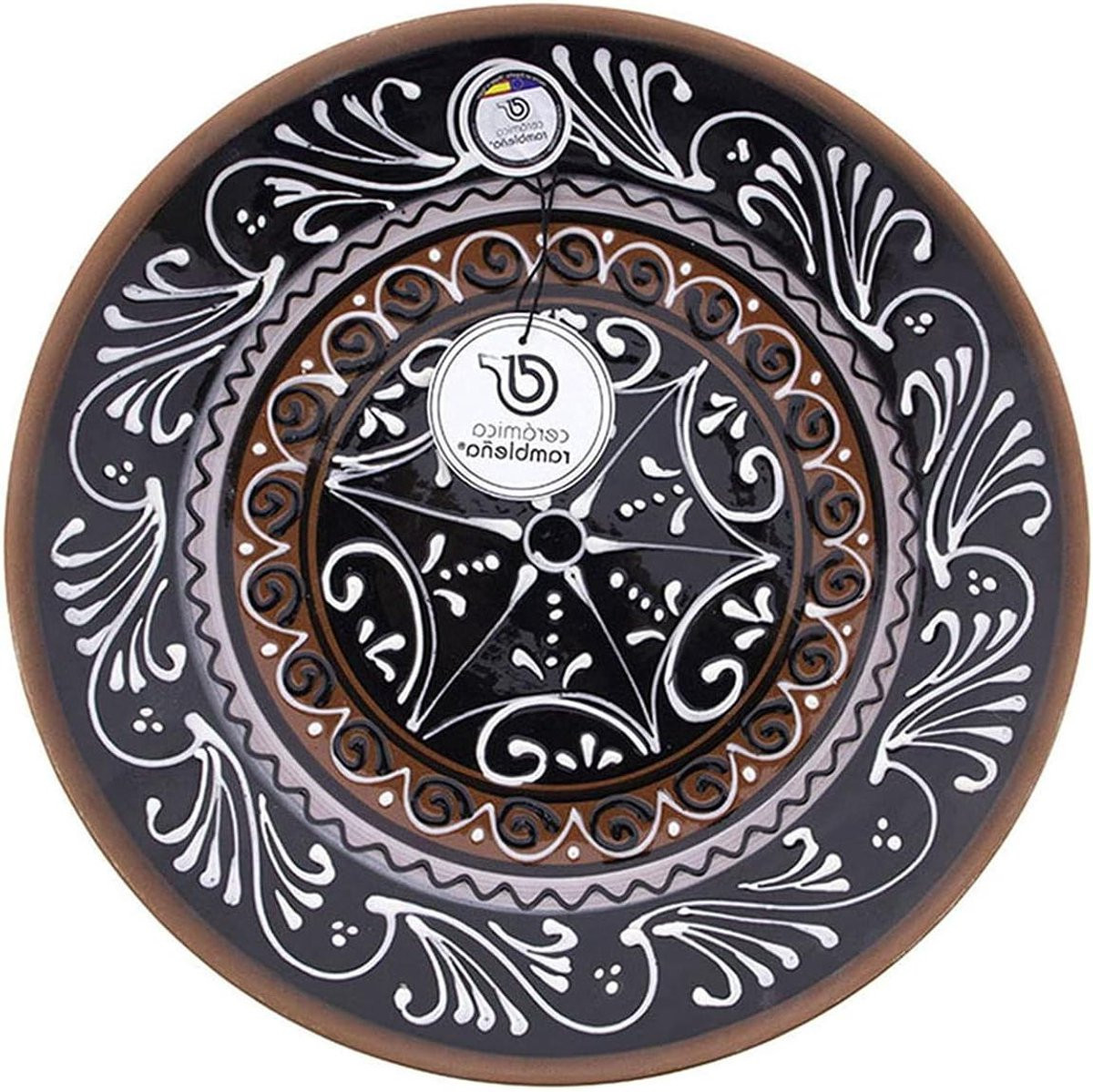 Decoratief Wandbord Rood - Handgemaakt Keramiek - 28 cm