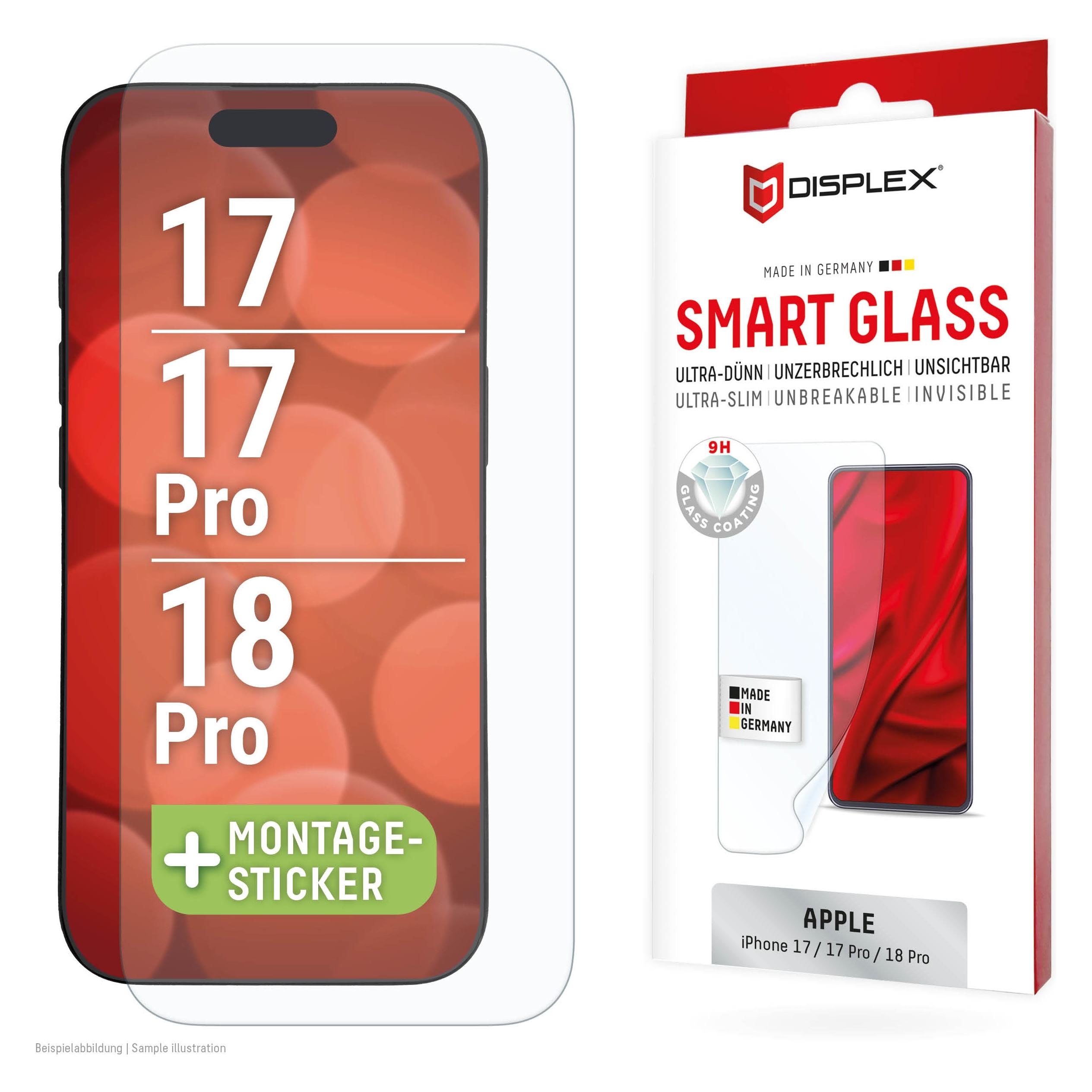 Displex Smart Glass 2D (1 Stk., Apple iPhone 17, Apple iPhone 17 Pro, Apple iPhone 18 Pro) (02309)