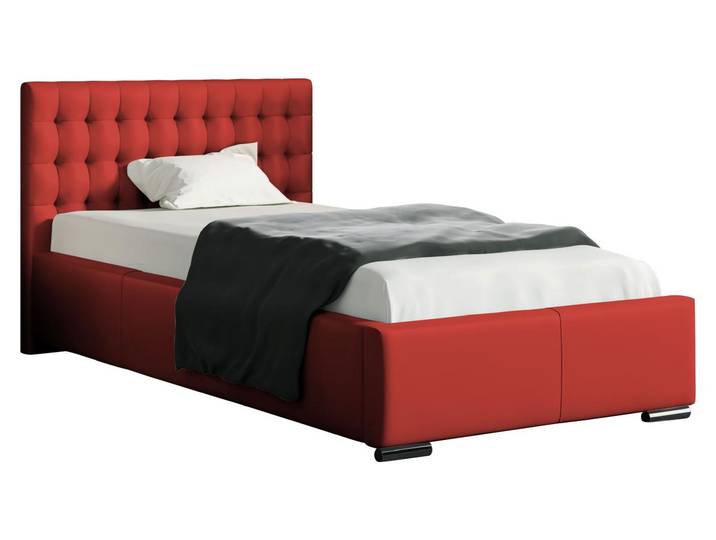 MIRJAN24 Polsterbett Porto Mini, Bettkasten für die Bettwäsche mit Gasdruckfeder, Lattenrost ist integriert (Farbe: Soft 010a, Größe: 90 x 200 cm)