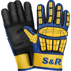 S&R Arbeitshandschuhe Größe 10 schwarz, gelb
