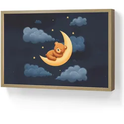 WANDLEUCHTE MIT AKKU Teddybär - Mond - Wolken - Sterne Beleuchtung 60x40 cm Wandlampe